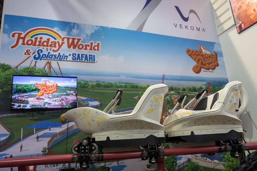 Good Gravy! roller coaster train from Holiday World and Vekoma at IAAPA Expo 2023